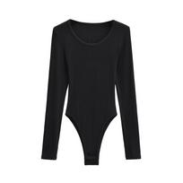 Women's Spicy Backless Long-Sleeve Jumpsuit – Elegant, Stretchy, Sexy, Tight-Fitting Base Layer Top Small black