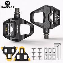 BUCKLOS Dual Function Bike Pedal Flat Clipless Cycling Pedals Platform with Cleats Bicycle Pedals for SPD SL Carbon Bike Parts PEDAL-CLEAT