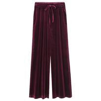 M~6XL Large Size Golden Velvet Wide-leg Pants, Women's Trousers, Loose Large Size, High-waisted Women's Pants, Fat Sister, Thin Casual Pants 7XL black
