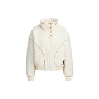 Adidas Neo Pure Color Print Pattern Fleece Sports Loose Zip Jacket Women Outerwear White HZ2420 XXL