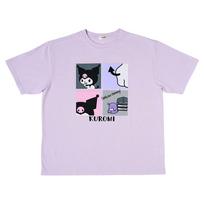Oversized Kuromi cotton Rib polyurethane 607851 [Sanrio] T-shirt Body 65% polyester, 35% part 62% polyester, 33% cotton, 5% gray