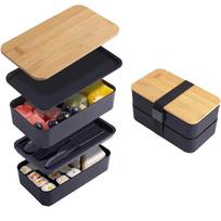 Adult Bento Lunch Box, 2-Tier Food Storage Container Set with Cutlery for Kids/children, Crisper Microwave and Dishwasher Safe juoda