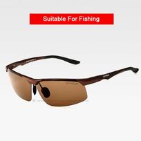 VEITHDIA Aluminum Magnesium Men's Polarized VU400 Sun Glasses Night Vision Mirror Male Eyewear Sunglasses Goggle Oculos  6502 Without Package brown
