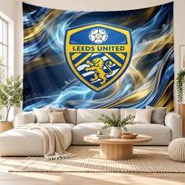 Leeds United futbolo sieninis gobelenas, minkšto audinio sieninis kabinamas elementas, dekoratyvus fonas miegamojo namų sienų menui 180cmx200cm
