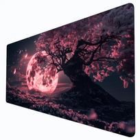 Pink Blood Moon Cherry Blossom Tree Gaming Mouse Pad Dark Fantasy Night Scenery Sakura Fallingpc Accessories Alfombrillas Gaming 800x300x2mm pink