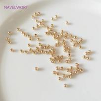2mm-6mm 14k/18k tikro aukso padengti apvalūs tarpiniai karoliukai Aksesuarai Juvelyrikos gamyba Reikmenys PASIDARYK pats karoliukų juvelyrikos gamyba Detalės 4mm-50 pieces