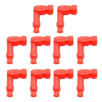 10Pcs Universal Rubber Spark Plugs Cap with Waterproof Heat Resistant Designs Plugs Boot for Motorcycle & Car Engines raudona