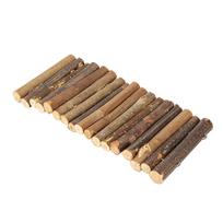 Hamster Bendy Wooden Bridge Ladder House for Reptile Mice Rodents Small Animal Chew Toy M brown