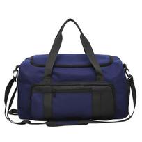 Fashionable Casual Luggage Bag for Business Trip Multi-functional Large Capacity Shoe Bin Hand-heat Travel Bag Dry and Wet Separation Fitness Bag mėlyna