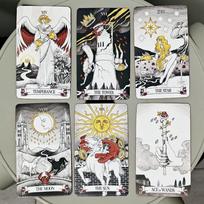 Secret Mirror Tarot Deck 10.3*6cm 78 Pcs Rider Tarot Cards with Red Gilded Edges Guidebook gray