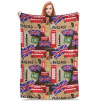 Žavingas Londono pledas Flanelinis Pavasaris Ruduo Daugiafunkcinis Itin minkštas Pledas Sofai Lovai Antklodės Size: 75*100cm, Weight: 230 GSM black