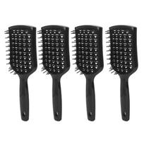 4Pcs Vented Hair Brush Smoothing Paddle Detangling Brush for Blow Drying Wet Dry Curly Thick black