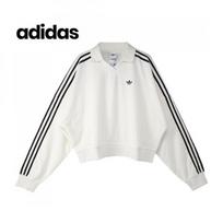 Adidas Terry Towel V Neck Long sleeVe Polo Shirt Kd1401 S white