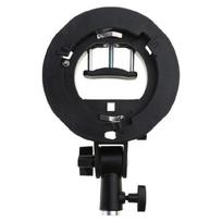Speedlite Mount Adapter Bracket for Flash Light Softbox Snoots S-Type Grip Stand black