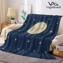Sleepy Moon Night Flannel Blanket Warm Soft Halloween Christmas Couch Warm Cozy Decorative Decor Gift for All Season Size: 75*100cm, Weight: 230 GSM gray