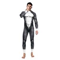 Helovino Pūkuotas Cosplay Kostiumas Haskio Šuo Vyriškas Cosplay Gyvūnas Vilko Raštas Augintinio Bodis Kombinezonas su Uodega XXL gray