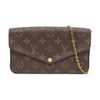 [Pre-Owned] Felicie Pochette Classic Monogram Coated Canvas And Leather Three-In-One Chain Bag - Excellent #XZ1K9Q ONE SIZE black