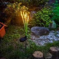 LED Solar Reed Garden Lights Outdoor Waterproof Swaying Decorative Landscape Lamp for Patio Yard Pathway Lawn Courtyard Decoration 6-Head-1PC šilta balta spalva