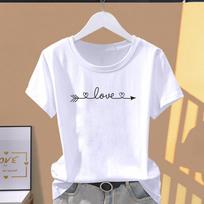 (Asian Size) Graphic Tee T Clothing Casual Dandelion Lovely Letter Trend Fashion Print Female Casual  Women's Top Lady Short Sleeve T-shirt S white