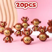 12/20Pcs Cute Mini Cartoon Monkeys Tumbler Toys Desktop Ornament Birthday Party Gift Baby Shower Gift Pinata Fillers Goodie Bag OneSize brown