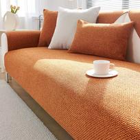 Vienos spalvos lininė sofos užvalkalas Modernus paprastas keturių sezonų universalus neslystantis drobės svetainės sofos pagalvėlė atlošas porankis 45x45 pillowcase1pc oranžinė