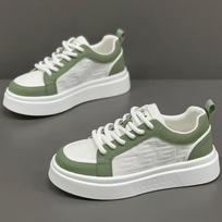 Men Breathable Casual Solid Color Lightweight Sports Skateboarding White Sneakers 44 žalia