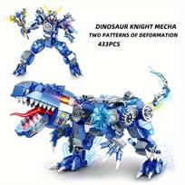 New 4in1 Transforming Robot Mecha Building Blocks Kits Dinosaur World Mech Model Assembly Bricks Kids Toys Boys Birthday Gifts no box