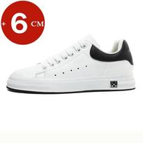 Laisvalaikio pakelianys sportbačiai vyrams, pakeliantys batai, aukštį didinantis vidpadis 6 cm, balti, juodi, aukštesni batai vyrams, mada, sportiniai, didelis dydis 37-46 39 white