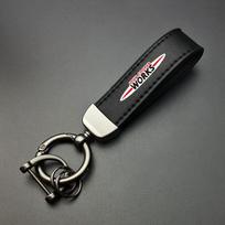 Veršienos Odos Automobilio Raktų Pakabukas Cinko Lydinio Automobilio Raktų Pakabuko Aksesuarai MINI Cooper R56 F56 R50 JCW Cabrio Aceman Countryman Clubman WORKS rdxzk11 black