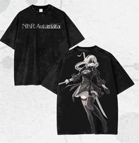 2026 NieR: Automata New Loose Street Style Unisex Couple T-Shirt, Harajuku Fashion Hot Selling Item For Anime Fans T-shirt 4XL black