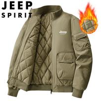 JEEP SPIRIT Vyriškas rudens/žiemos dygsniuotas švarkas L chaki