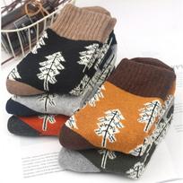 5 poros žieminės vyriškos kojinės storina avių vilnos kojinės Šiltos moteriškos retro stiliaus spalvingos vyriškos kojinės sniego batams 35-40 black