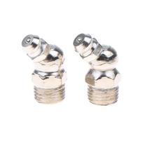 10Pcs 45 Degree Hydraulic Grease Nipples Iron Zinc Fittings Durable for Bus Truck Lubrication Industrial Repair Work 10PCs