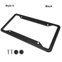 Stainless Steel License Plate Holder 2 Hole License Plate Cover New License Plate Frame Style 4 Black