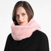Madingas žieminis unisex kaklo šildytuvas su kailiu lauko veiklai, žygiams, storas, vienspalvis pliušinis žiedinis šalikas vaikams, moterims, dviračių sportui, snood tipo apykaklė 25x40cm beige