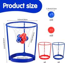 Pack 2 Head Hoop Basketball Party Game For Kids And Adults Carnival Game Adjustable Basketball Net Headband With 20 Balls blue
