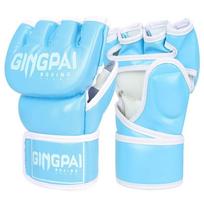 MMA Semi-Finger Boxing Gloves Women Men Training UFC Muay Thai Sandbag Punching Gym Fitness Large white