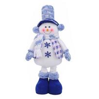 Long Leg Christmas Plush Doll Standing Santa Snowman Reindeer Figure with Stretchable Leg for Holiday B white