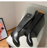 Moteriški žemakulniai iki kelių batai Ruduo Žiema Naujas dizainas Minkšta oda Riterio batai Madingi su apvaliu priekiu Šilti Botas Botas De Mujer 40 gray