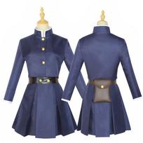 Jujutsu Kaisen Cosplay kostiumas Kugisaki Nobara Moteriškas kostiumas Visas komplektas Suknelės Vakarėlis Kostiumai Mergaičių Mokyklinė uniforma XL blue