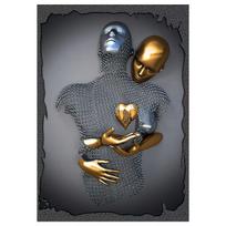 3D vizualiai aukso sidabro sienos meno paveikslai metalas modernus skandinaviškas personalizuotas drobės interjero paveikslai spaudiniai namų dekoras 50x75cm