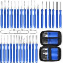 30+4P Terminal Pin Removal Tool Kit, Electrical Connector Depinning Tool Terminal Pin Extractor Kit Wire Release Tool For Car Household Devices (Red) mėlyna