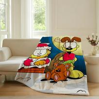 Animacinis mielas G GarfieldS pledas sofai, biurui, lovai, lėktuvui, kelionėms, miegui, skaitymui, poilsiui, stovyklavimui, minkštas ir šiltas 75x90cm white