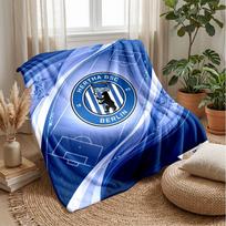 Hertha BSC FC minkštas flanelės vilnos pledas, lengvas, jaukus, šiltas metamas pledas sofai, lovai, namų dekoravimui 130x150cm