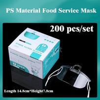 50 200Pcs Reusable Transparent Chef Mouth Shield Cover Anti Fog Plastic Anti-Saliva Mask Protector for Restaurant School Kitchen