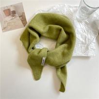 Žiemos Korėja Megztas Trikampis Šalikas Vilnonis Šiltas Šalis Šalikas Moterims Kaklo Apsauga Mažas Šalikas Kašmyro Šalikas one size beige