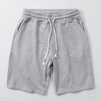 Elastic Waist Breathable and Simple Cotton Terry Casual Shorts Grey 3XL gray