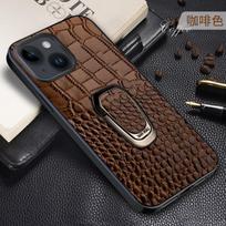 LANGSIDI Magnetic Ring Leather Case for iPhone 15 14 Pro Max 13 12 11 7 8 Plus Xs X XR SE 3 Crocodile Texture Stand Back Cover For iPhone 7Plus kava