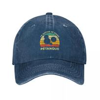 Id Rather Be Doing Petanque Vintage Gift For Petanque Players Baseball Cap black Snap Back Hat Hood Unisexs Hats Womens gray