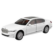 1/24 BMW 7 serijos 760 LI lydinio automobilio modelis, lietas metalinis žaislinis transportas, automobilio modelio simuliacija, garsas ir šviesa, kolekcija, vaikiškos dovanos balta